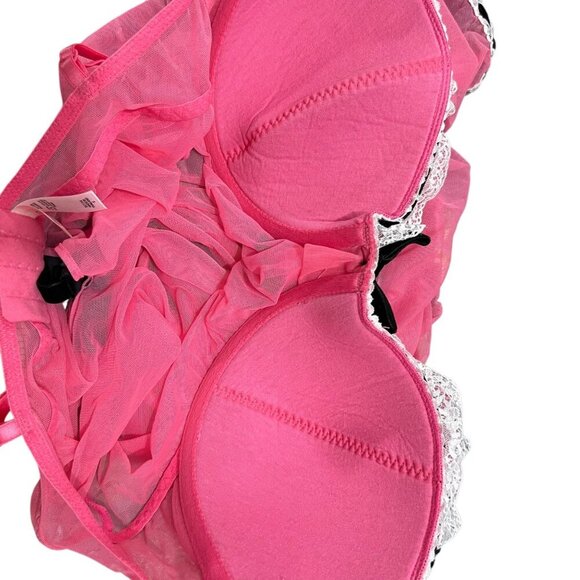 Jezebel Pink Sheer Lace Trim Babydoll Lingerie Size Small NWT‎ - Picture 8 of 10